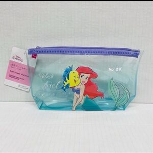 Disney The Litte Mermaid Ariel  and Flounder Transparent zip top pouch